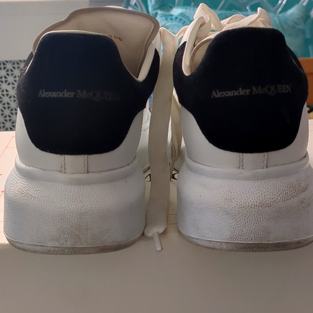 Alexander McQueen black suede sneakers With Brand New Laces